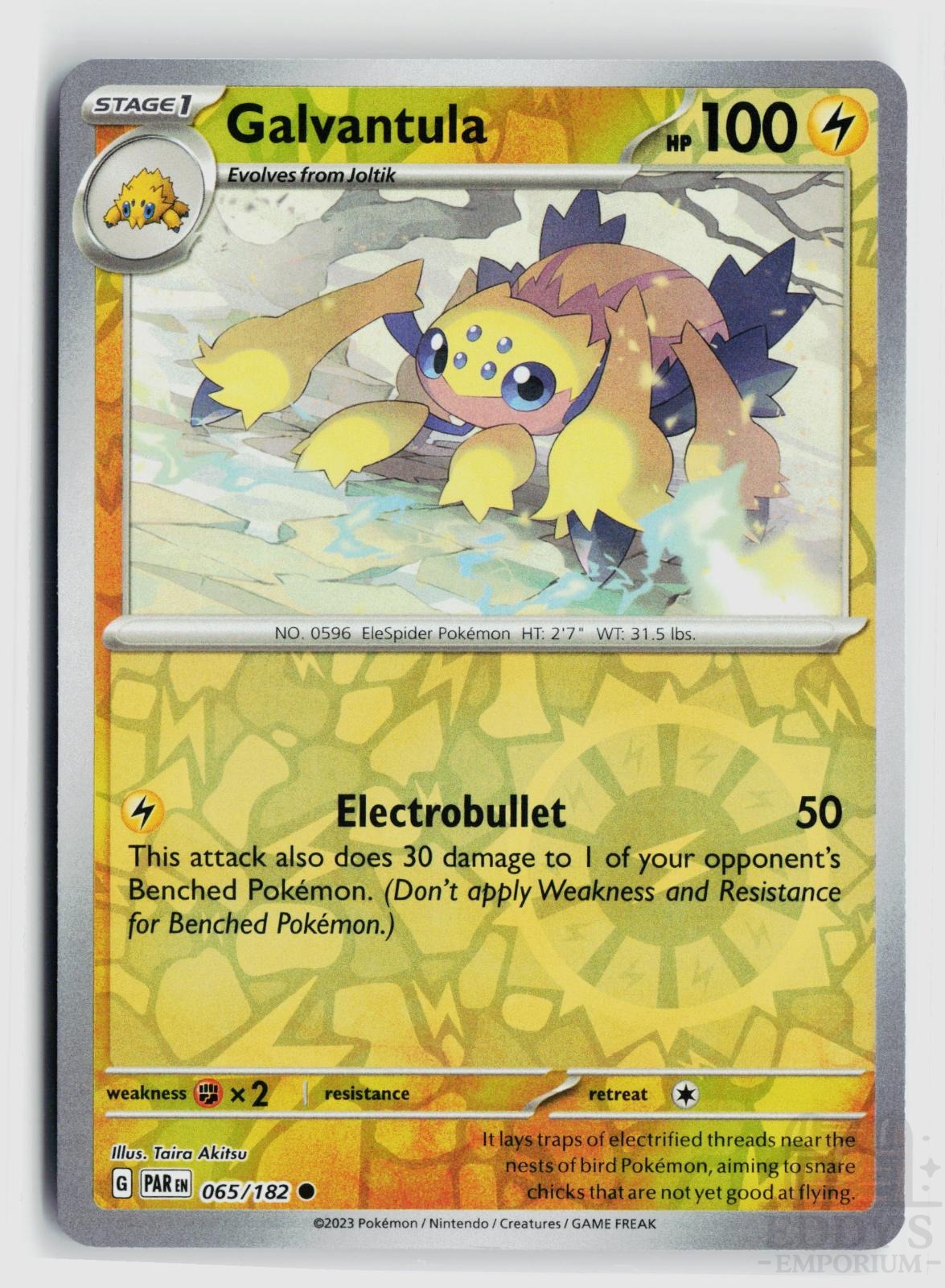 Galvantula 065/182 Paradox Rift Pokemon Reverse Holo Common NM