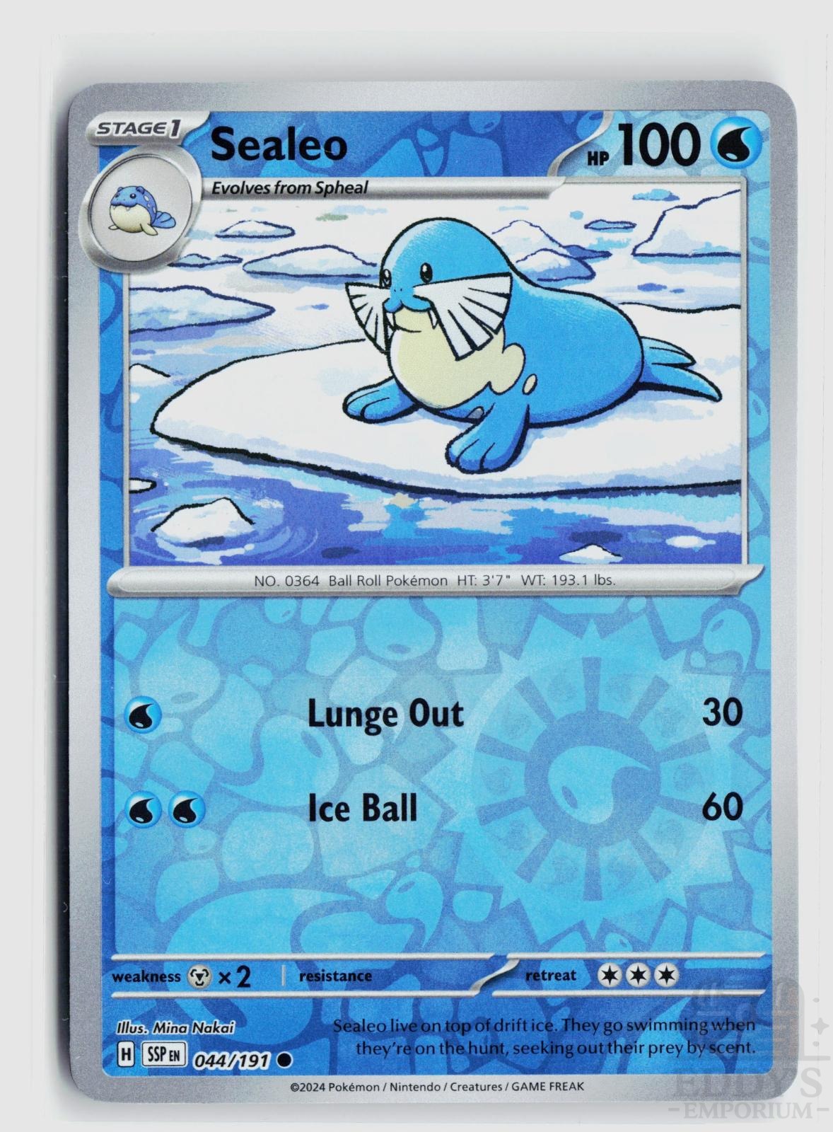 Sealeo 044/191 Surging Sparks Pokemon Reverse Holo Common NM
