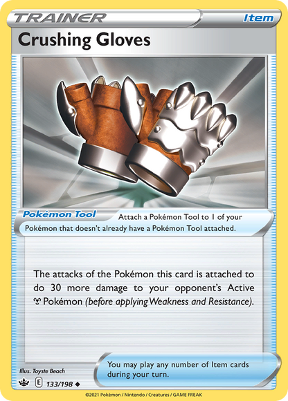 Crushing Gloves 133/198 Chilling Reign Pokemon Reverse Holo