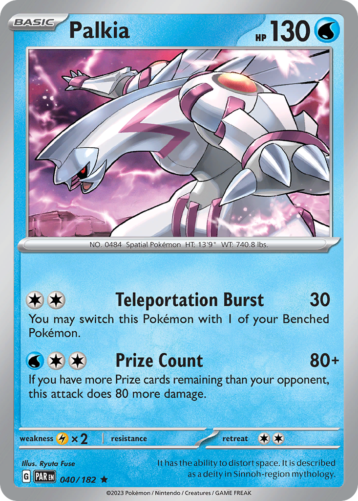 Palkia 040/182 Paradox Rift Pokemon Holo Rare NM