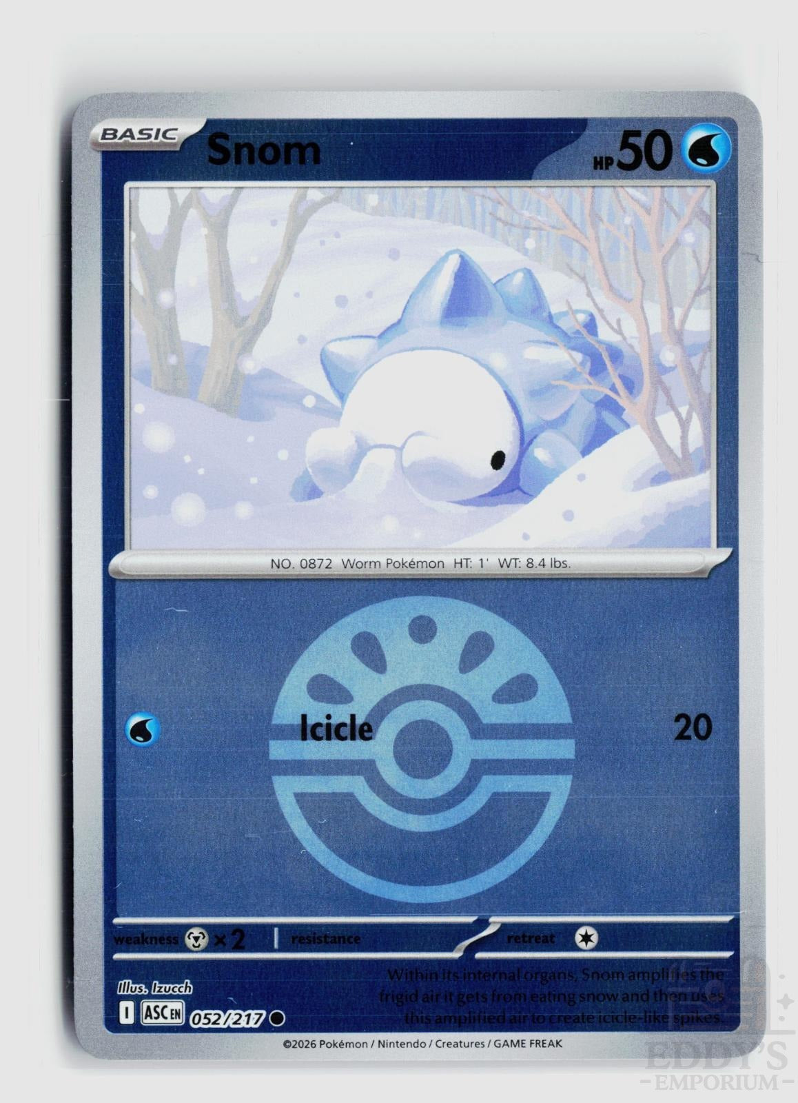 Snom (Friend Ball) 052/217 Ascended Heroes Pokemon Reverse Holo Common NM