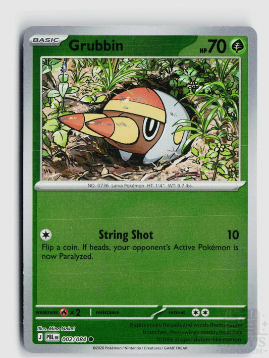 Grubbin 002/084 Pitch Black Pokemon Reverse Holo
