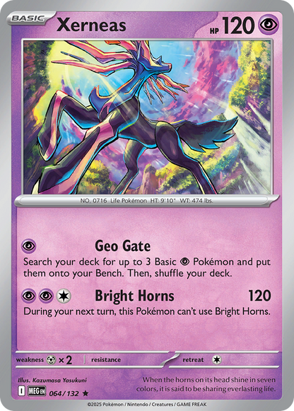 Xerneas 064/132 Mega Evolution Pokemon Reverse Holo Rare NM
