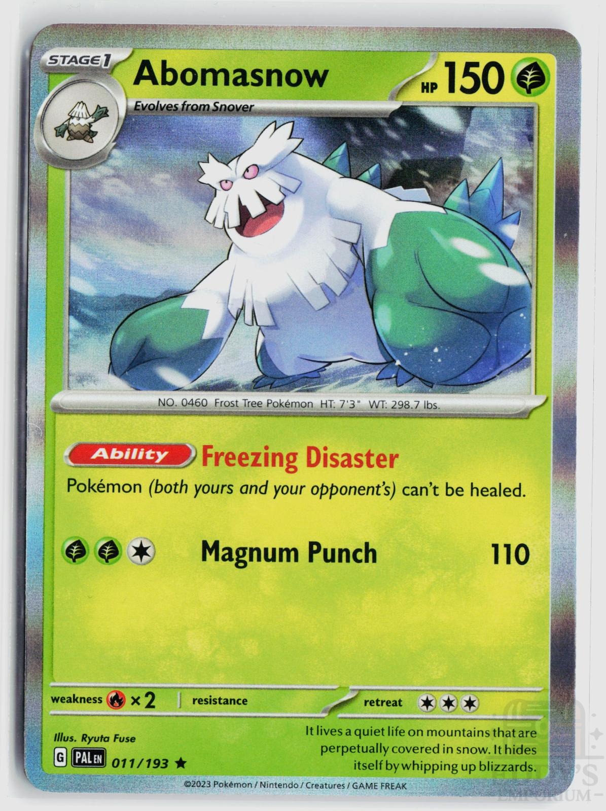 Abomasnow 011/193 Paldea Evolved Pokemon Holo Rare NM