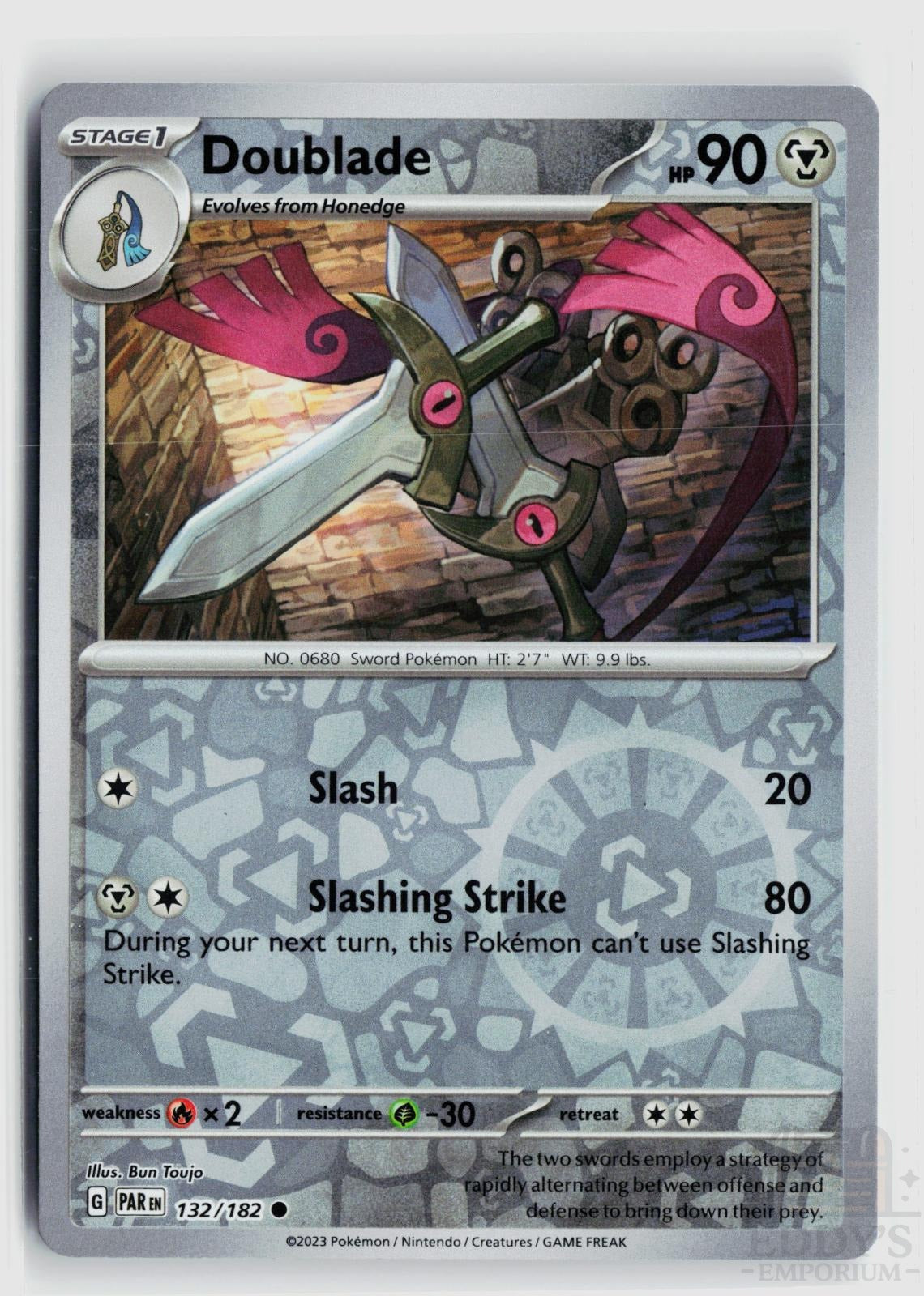 Doublade 132/182 Paradox Rift Pokemon Reverse Holo Common NM