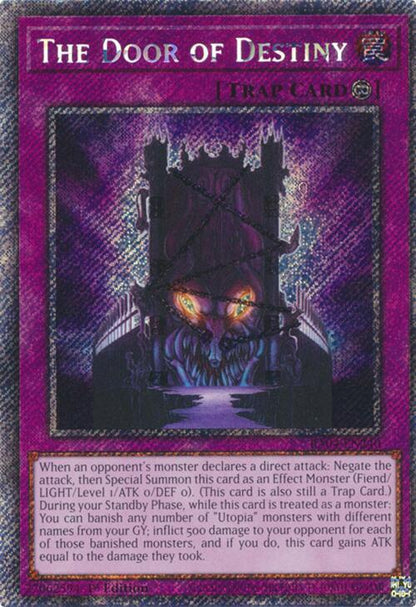 The Door of Destiny (Platinum Secret Rare) RA04-EN240 Quarter Century Stampede Yu-Gi-Oh 1st Edition NM