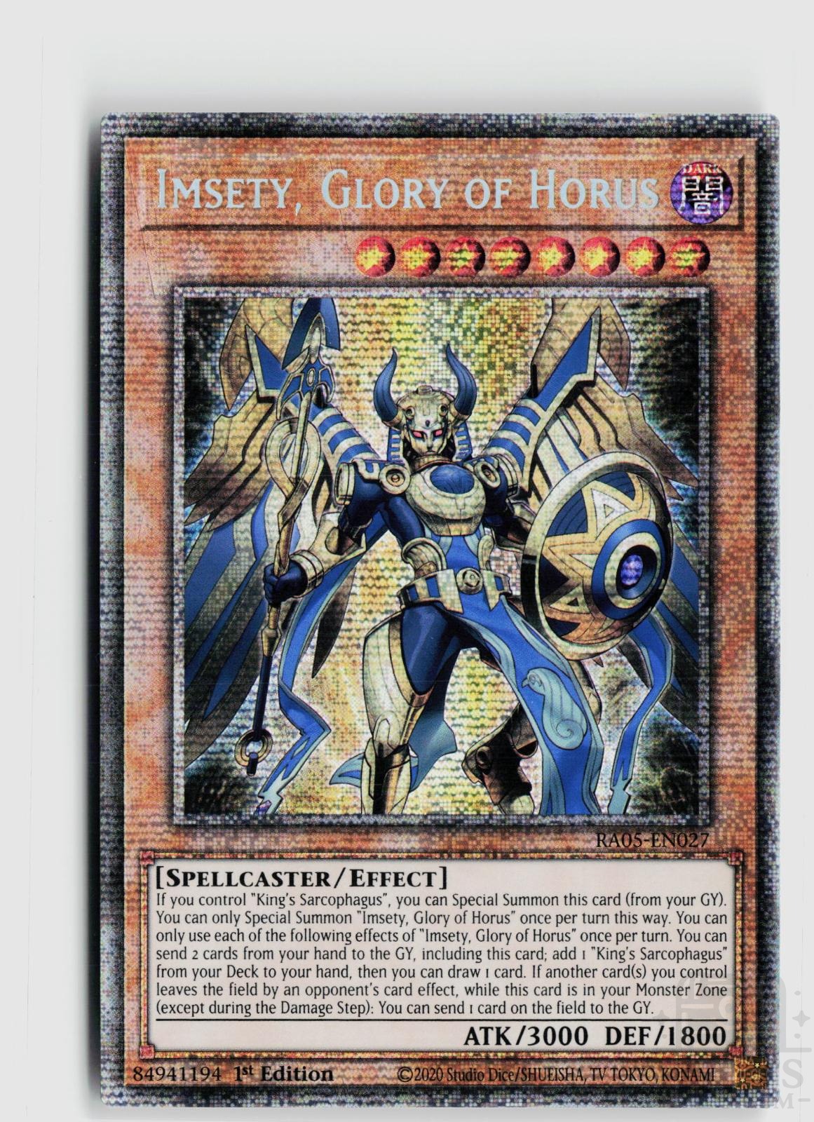 Imsety, Glory of Horus (Starlight Rare) RA05-EN027 Yu-Gi-Oh Rarity Collection 5