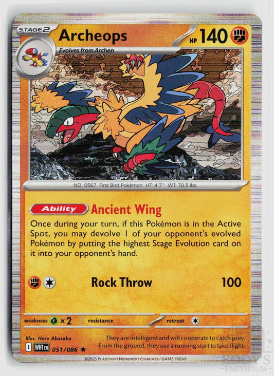 Archeops 051/086 White Flare Pokemon Holo
