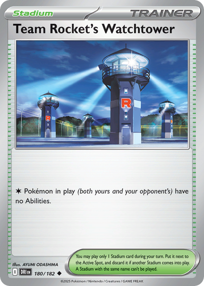 Team Rocket's Watchtower 180/182 Destined Rivals Pokemon Reverse Holo