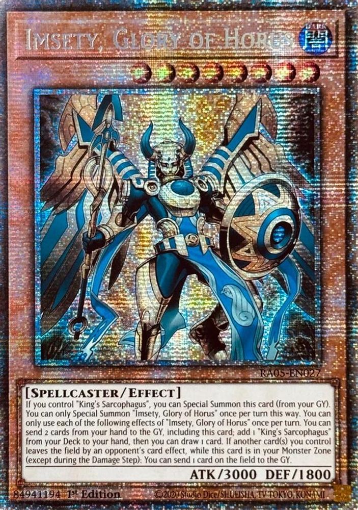 Imsety, Glory of Horus (Starlight Rare) RA05-EN027 Yu-Gi-Oh Rarity Collection 5
