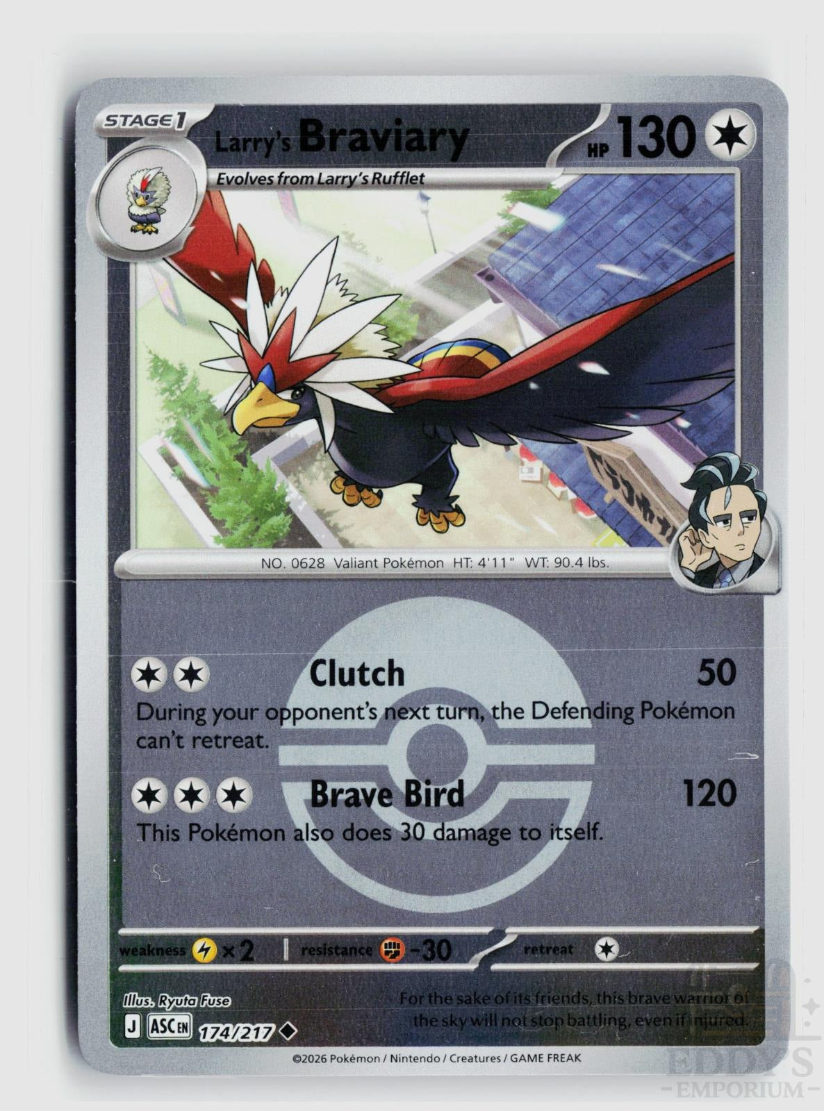 Larry's Braviary (Poke Ball) 174/217 Ascended Heroes Pokemon Reverse Holo NM