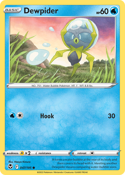 Dewpider 047/195 Silver Tempest Pokemon Reverse Holo Common NM