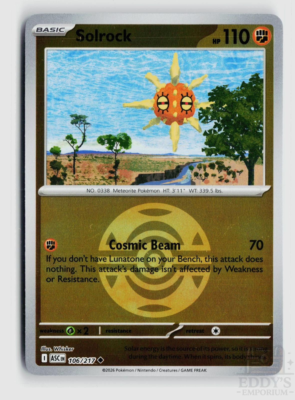 Solrock (Dusk Ball) 106/217 Ascended Heroes Pokemon Reverse Holo Uncommon NM