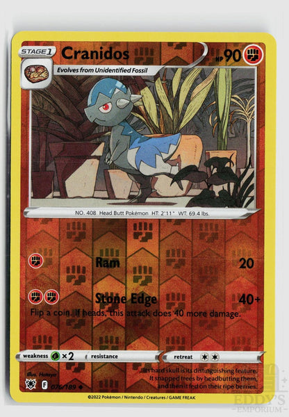 Cranidos 076/189 Astral Radiance Pokemon Reverse Holo Uncommon NM