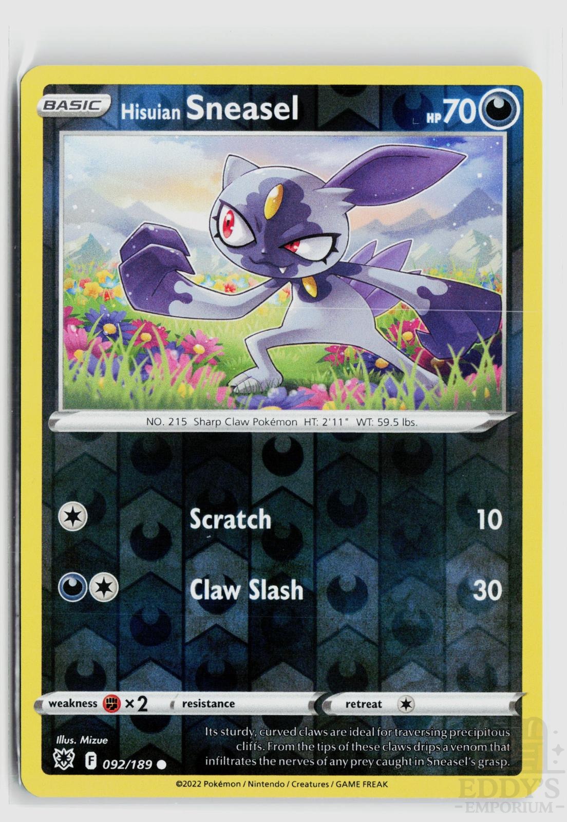 Hisuian Sneasel 092/189 Astral Radiance Pokemon Reverse Holo Common NM