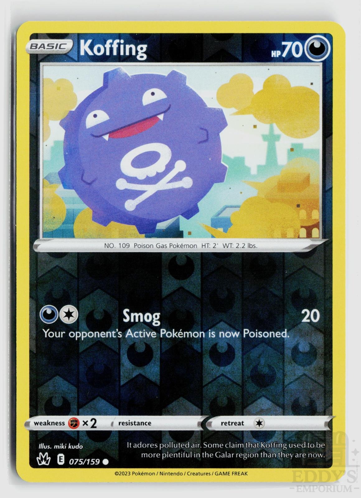 Koffing 075/159 Crown Zenith Pokemon Reverse Holo Common NM