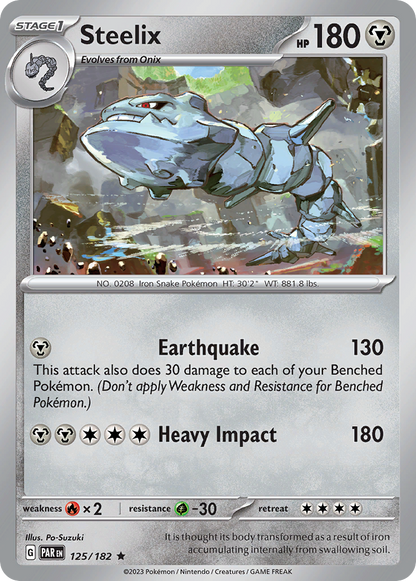 Steelix 125/182 Paradox Rift Pokemon Holo Rare NM
