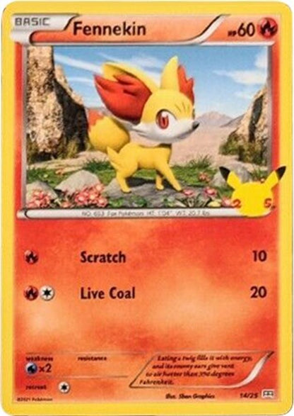Fennekin 014/025 McDonald's 25th Anniversary Promos Pokemon Holo Promo