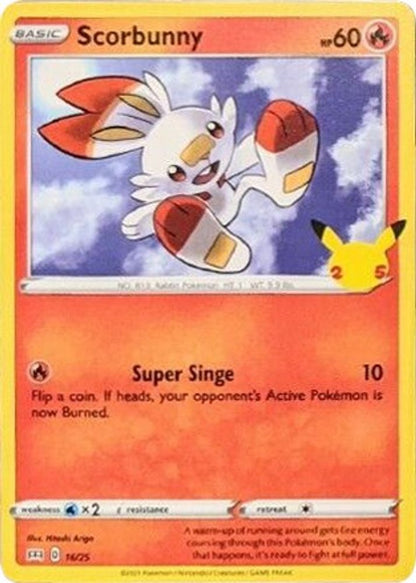 Scorbunny 016/025 McDonald's 25th Anniversary Promos Pokemon Holo Promo