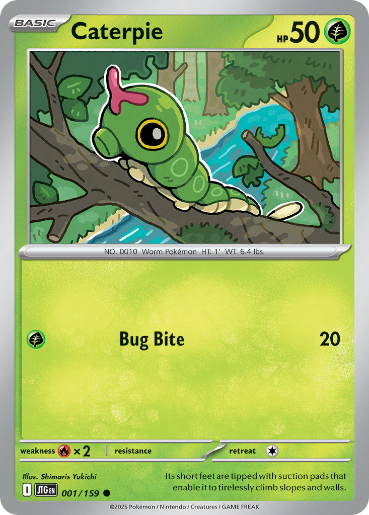 Caterpie 001/159 Journey Together Pokemon Reverse Holo Common NM