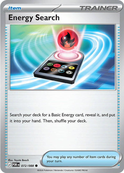 Energy Search 072/088 Perfect Order Pokemon Reverse Holo