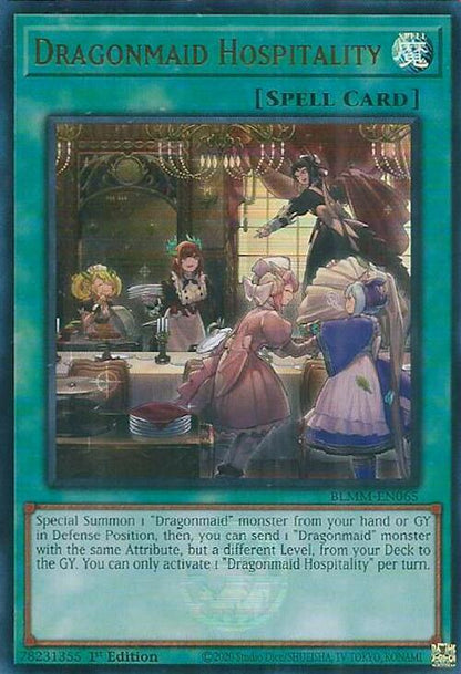 Dragonmaid Hospitality BLMM-EN065 Battles of Legend: Monster Mayhem Yu-Gi-Oh 1st Edition NM