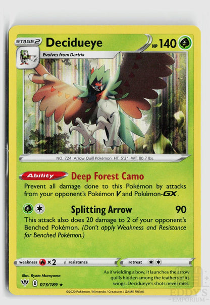 Decidueye 013/189 Darkness Ablaze Pokemon Holo Rare NM