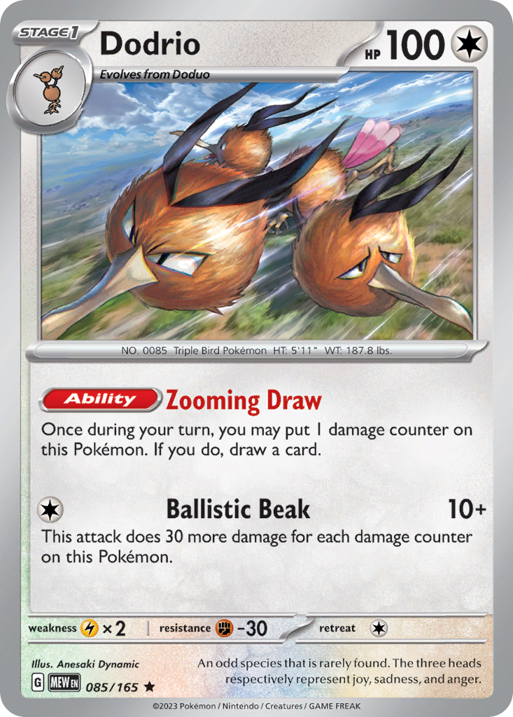 Dodrio 085/165 151 Pokemon Holo Rare NM