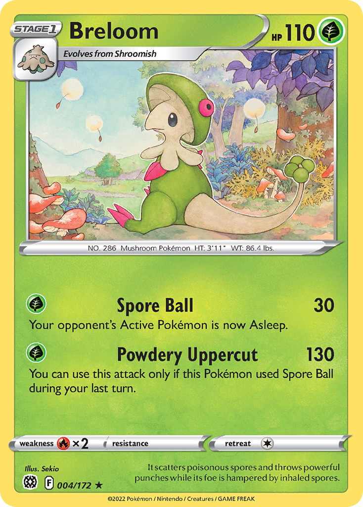 Breloom 004/172 Brilliant Stars Pokemon Reverse Holo