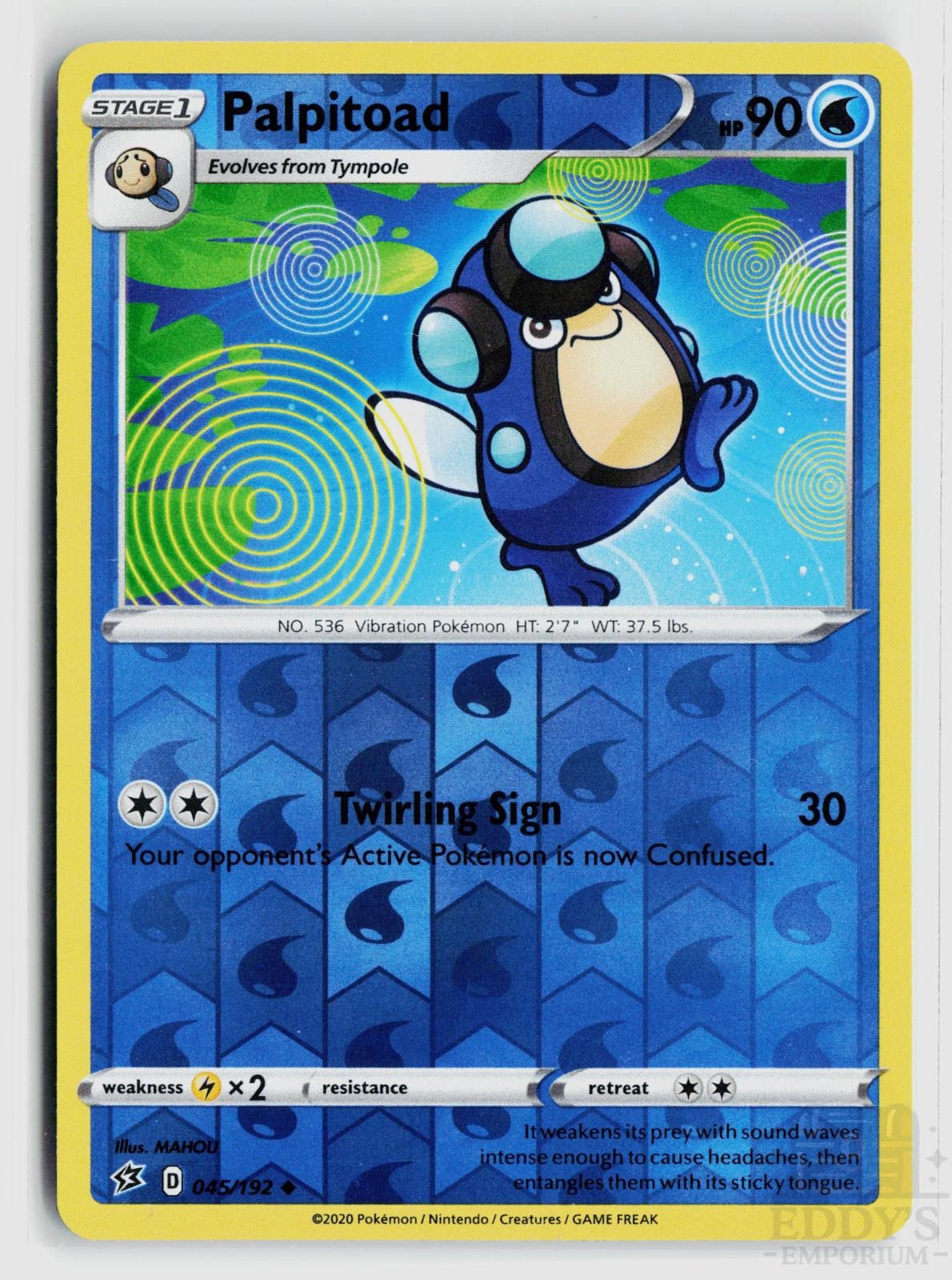 Palpitoad 045/192 Rebel Clash Pokemon Reverse Holo Uncommon NM