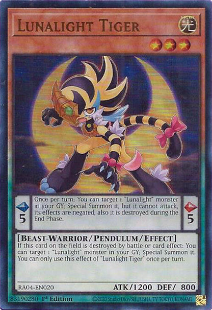 Lunalight Tiger (UR) RA04-EN020 Quarter Century Stampede Yu-Gi-Oh 1st Edition NM