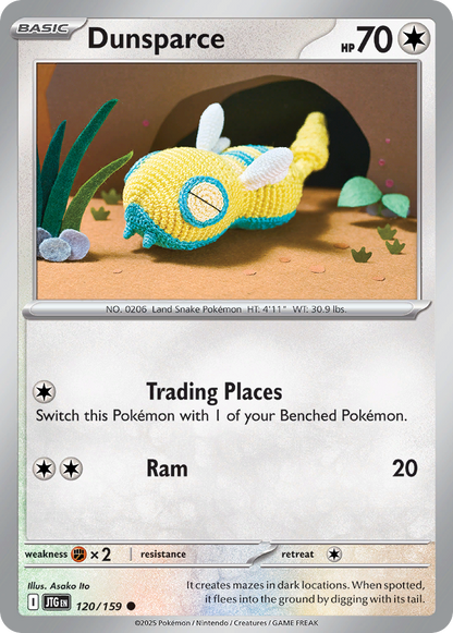 Dunsparce 120/159 Journey Together Pokemon Reverse Holo