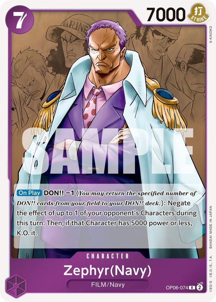 Zephyr (Navy) OP06-074 Wings of the Captain One Piece Foil Rare