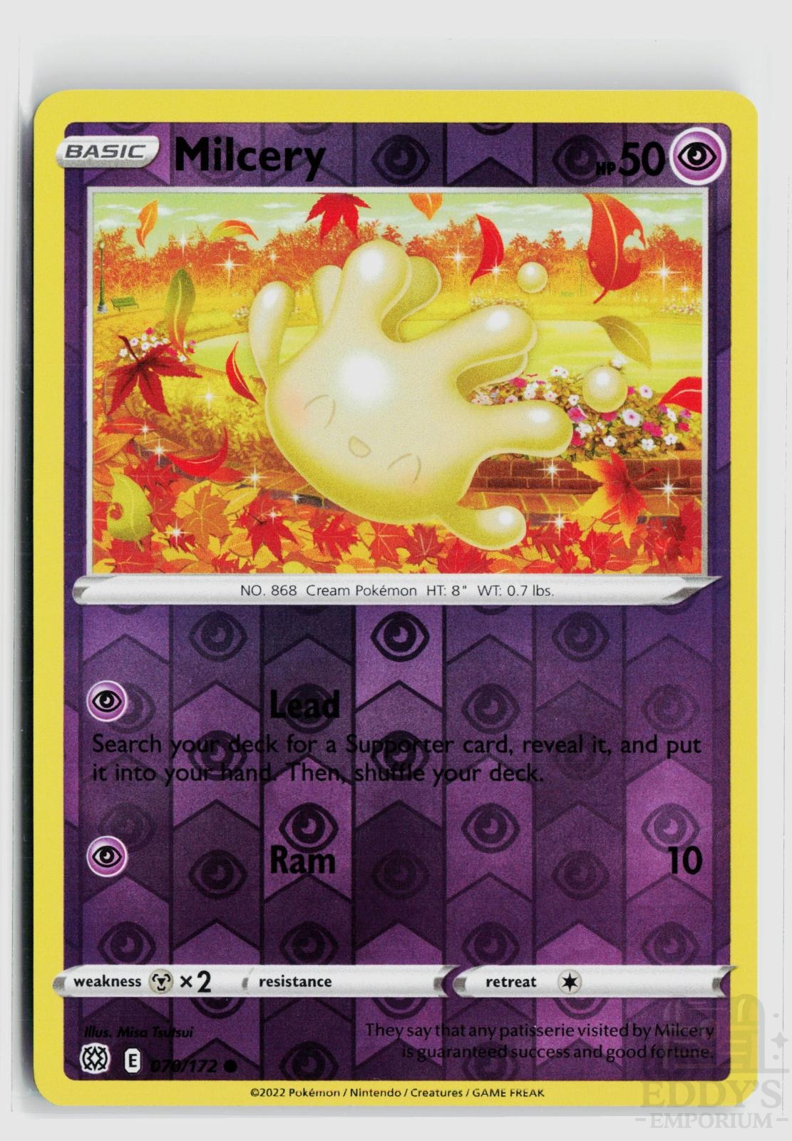 Milcery 070/172 Brilliant Stars Pokemon Reverse Holo Common NM