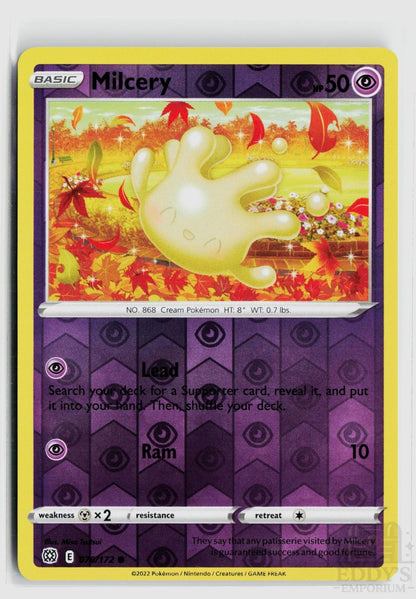 Milcery 070/172 Brilliant Stars Pokemon Reverse Holo Common NM