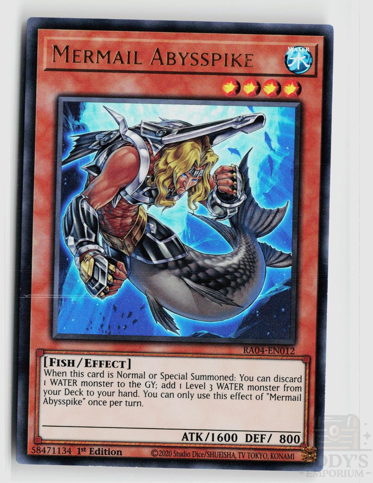 Mermail Abysspike (UR) RA04-EN012 Quarter Century Stampede Yu-Gi-Oh 1st Edition NM
