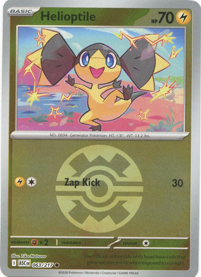 Helioptile (Quick Ball) 063/217 Ascended Heroes Pokemon Reverse Holo Common NM