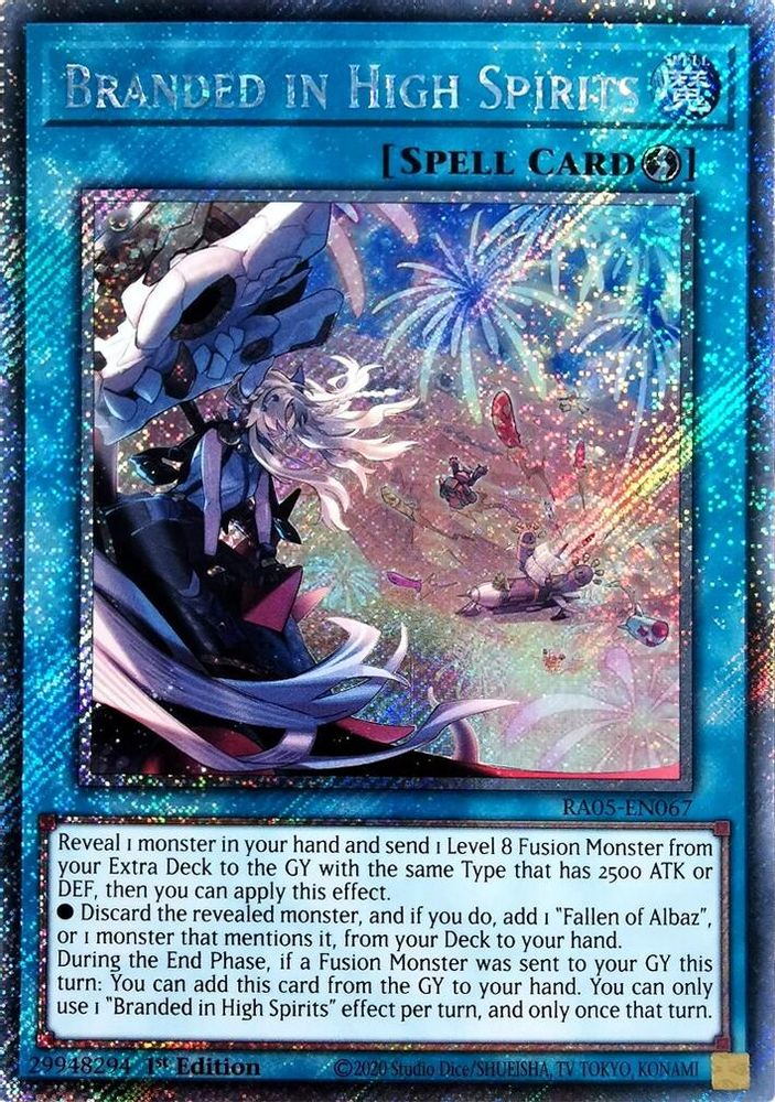 Branded in High Spirits (Platinum Secret Rare) RA05-EN067 Rarity Collection 5 Yu-Gi-Oh 1st Edition NM
