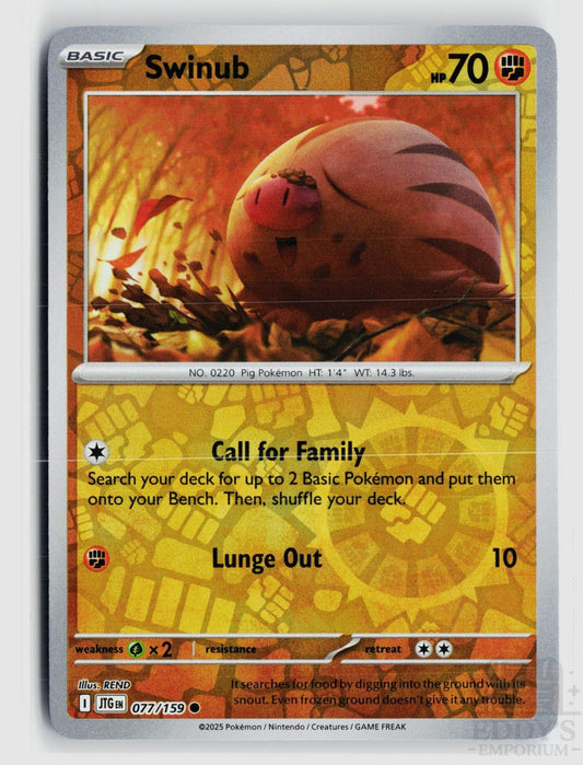 Swinub 077/159 Journey Together Pokemon Reverse Holo