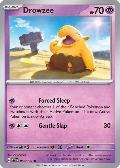 Drowzee 082/198 Scarlet & Violet Pokemon Reverse Holo Common NM