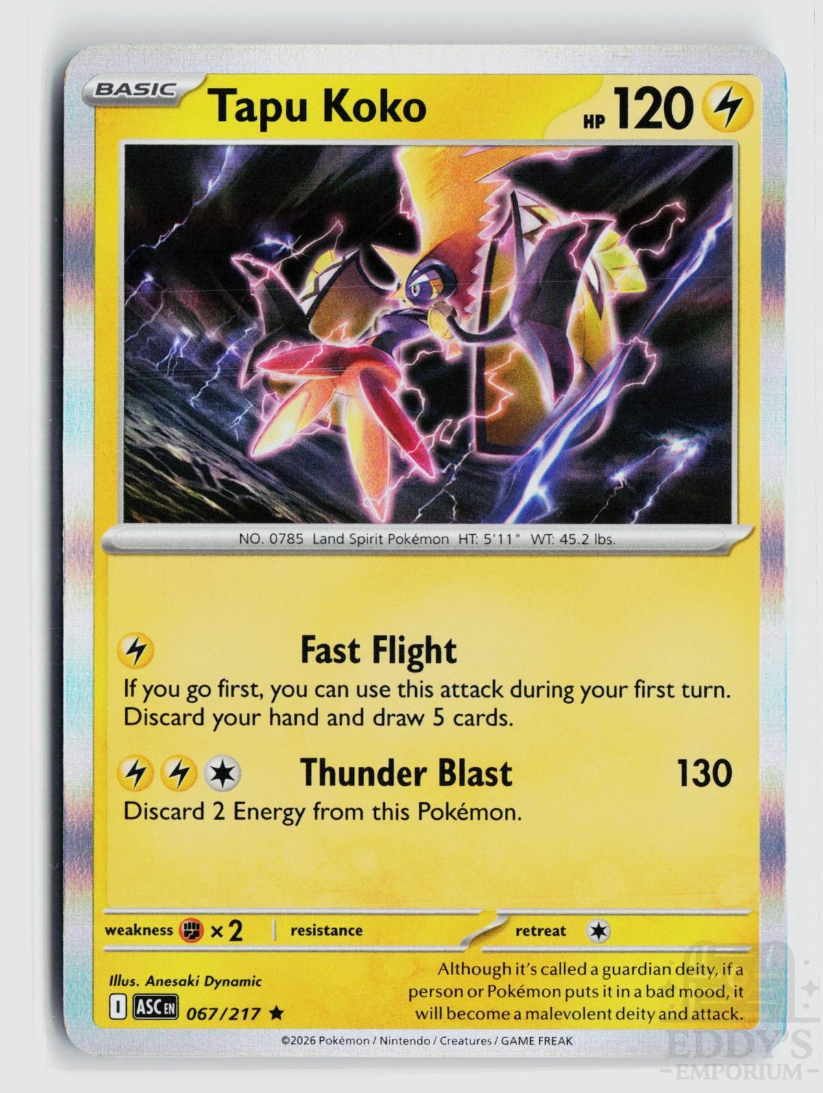 Tapu Koko 067/217 Ascended Heroes Pokemon Holo Rare NM