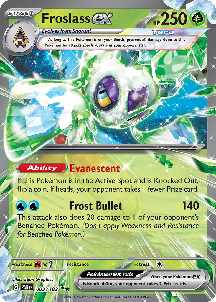 Froslass ex 003/182 Paradox Rift Pokemon Holo Double Rare