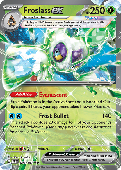 Froslass ex 003/182 Paradox Rift Pokemon Holo Double Rare