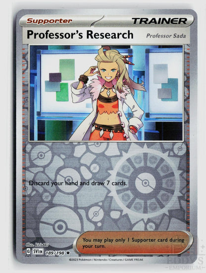 Professor's Research [Professor Sada] 189/198 SV01: Scarlet & Violet Base Set Pokemon Reverse Holo NM