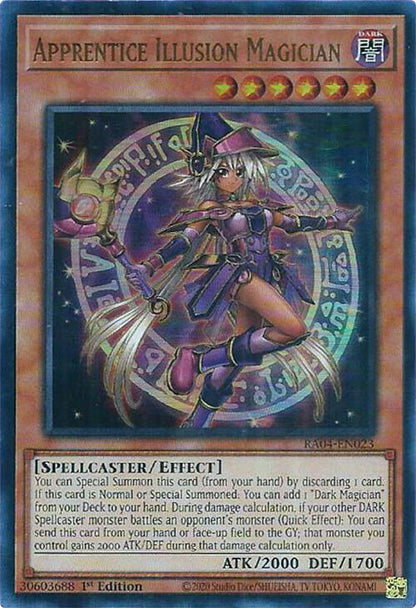 Apprentice Illusion Magician (UR) RA04-EN023 Quarter Century Stampede Yu-Gi-Oh 1st Edition NM