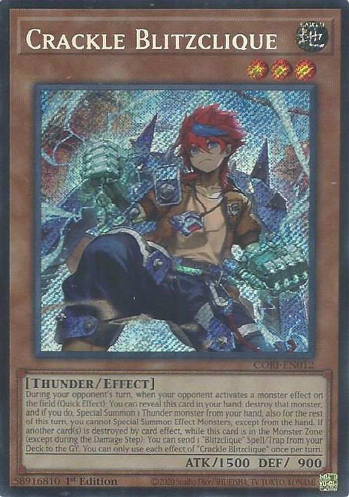 Crackle Blitzclique CORI-EN012 Chaos Origins Yu-Gi-Oh 1st Edition Secret Rare NM