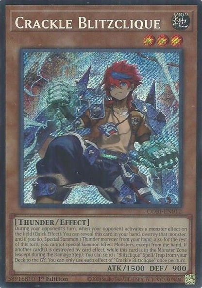 Crackle Blitzclique CORI-EN012 Chaos Origins Yu-Gi-Oh 1st Edition Secret Rare NM