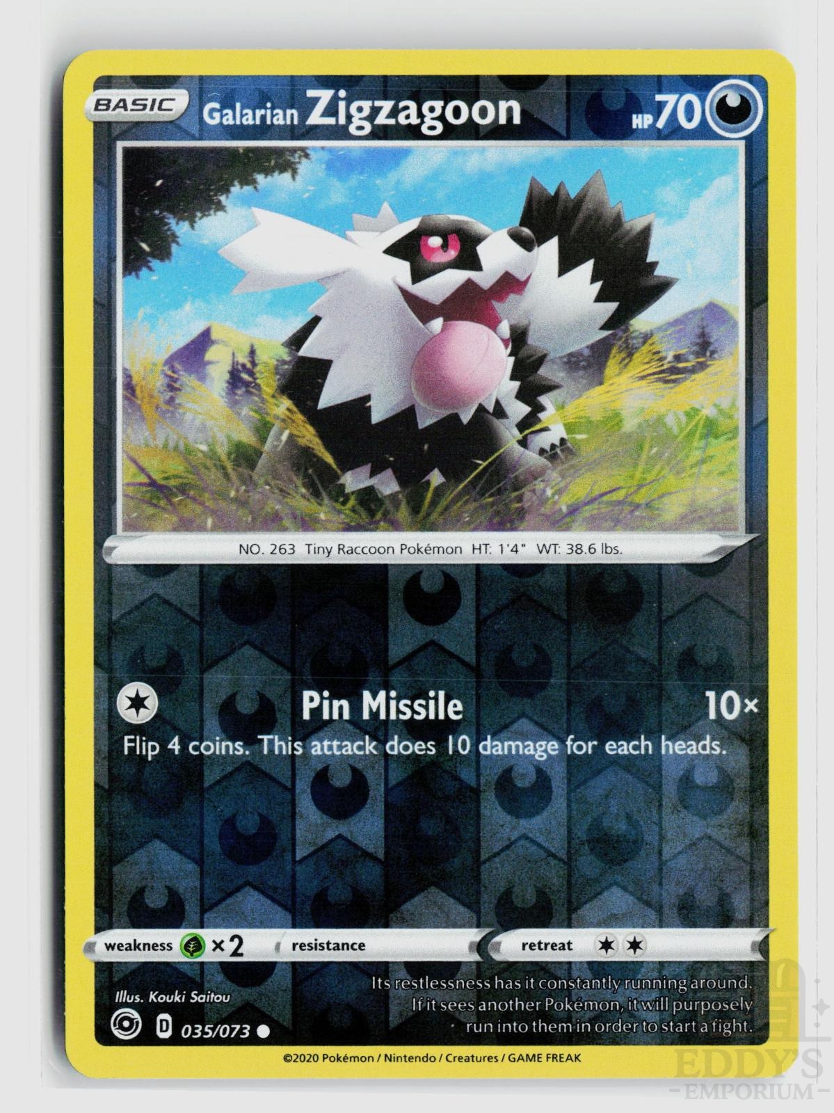 Galarian Zigzagoon 035/073 Champion's Path Pokemon Reverse Holo Common NM