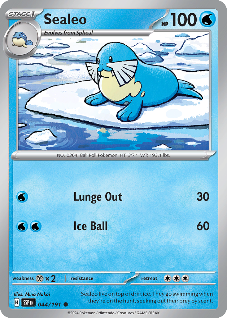 Sealeo 044/191 Surging Sparks Pokemon Reverse Holo Common NM