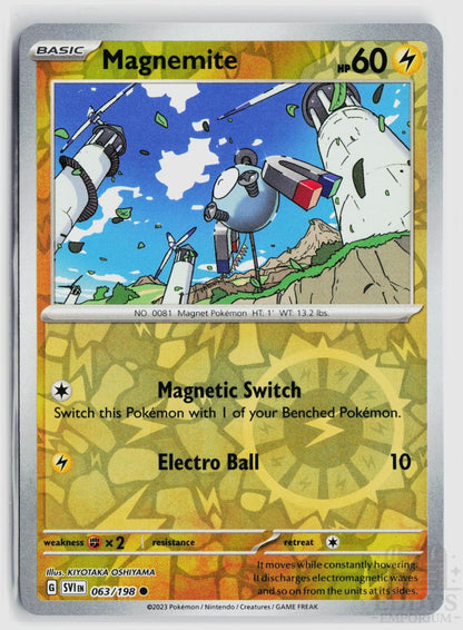 Magnemite 063/198 Scarlet & Violet Pokemon Reverse Holo Common NM